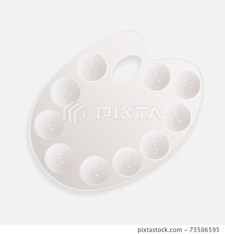 Plastic Art Paint Mixing Palette for Painting. Realistic 3D Icon. Vector Illustration EPS10 Plastic Art Paint Mixing Palette for Painting. Realistic 3D Icon. Vector Illustration EPS10 73586595