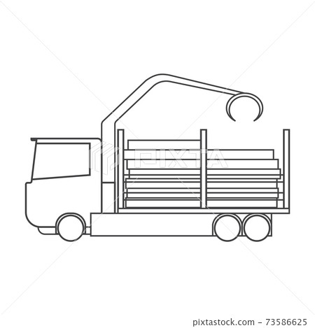 Timber Carrier. Hand-drawn vector illustration on white background. EPS10 Timber Carrier. Hand-drawn vector illustration on white background. EPS10 73586625