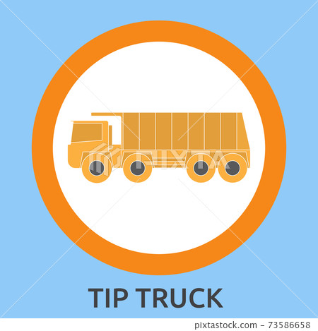 Yellow dump truck. Hand-drawn vector illustration on light background EPS10 Yellow dump truck. Hand-drawn vector illustration on light background EPS10 73586658