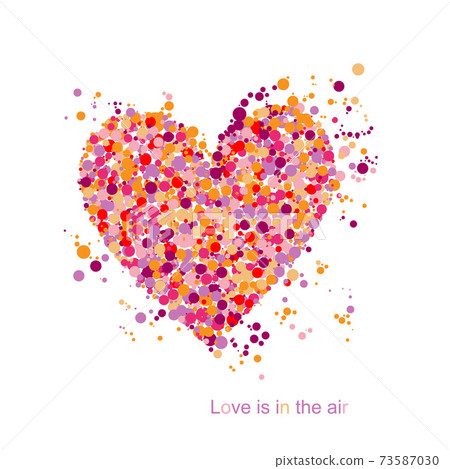Background of rainbow dots in the shape of heart Background of rainbow dots in the shape of heart 73587030