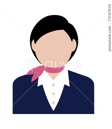 Silhouette person Vector avatar illustration / Stewardess, cabin attendant, bus guide, attendant Silhouette person Vector avatar illustration / Stewardess, cabin attendant, bus guide, attendant 73587659