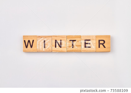 Winter word on wooden blocks. 73588109
