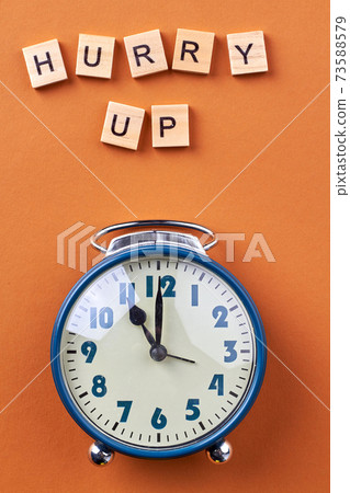 Hurry up concept flat lay. 73588579