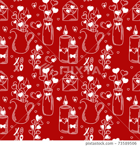 Valentine day romantic vector seamless pattern - Stock Illustration ...