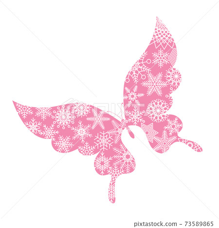 聖誕材料蝴蝶和雪水晶設計燕尾裝飾插圖矢量 聖誕材料蝴蝶和雪水晶設計燕尾裝飾插圖矢量 73589865