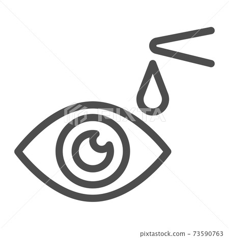 Eye drops line icon, Heath care concept, Eye health sign on white background, Applying eye drops with eyedropper icon in outline style for mobile concept and web design. Vector graphics. Eye drops line icon, Heath care concept, Eye health sign on white background, Applying eye drops with eyedropper icon in outline style for mobile concept and web design. Vector graphics. 73590763