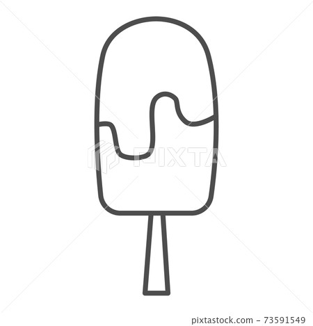 Ice cream thin line icon, confectionary... - Stock Illustration ...