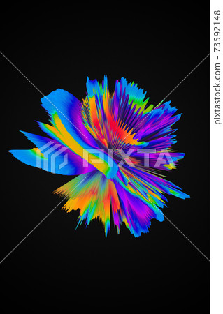 Bright 3d illustration isolated over black background. Copyspace for ad. 73592148
