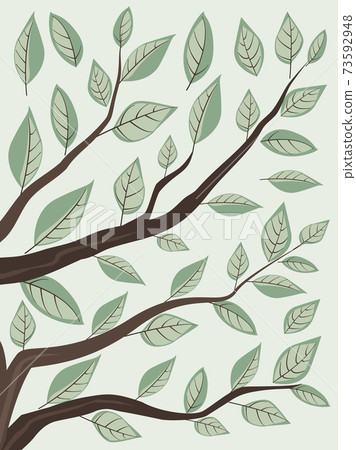 Branches and green leaves 73592948