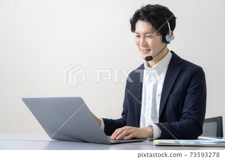 Businessman laptop computer Businessman laptop computer 73593278