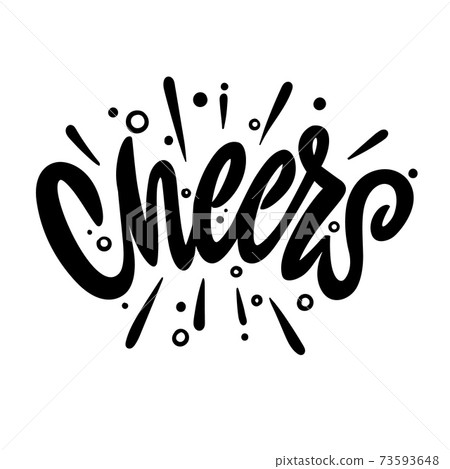 Cheers. Hand lettering text. Design template... - Stock Illustration ...