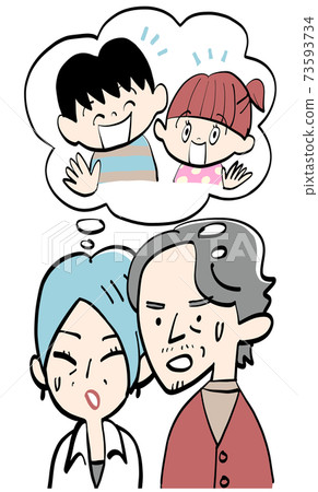 Grandparents thinking of grandchildren Grandparents thinking of grandchildren 73593734