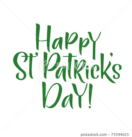 Happy Saint Patrick's Day logotype. Hand lettering Irish vector  73594023