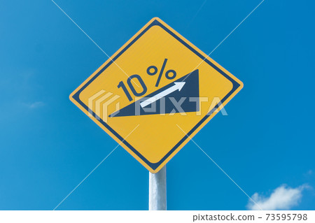 Gradient Road Sign 10% Gradient Blue Sky Clear Sky 73595798