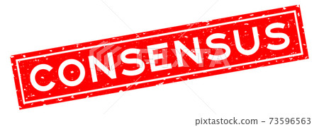 Grunge red consensus word square rubber seal stamp on white background Grunge red consensus word square rubber seal stamp on white background 73596563