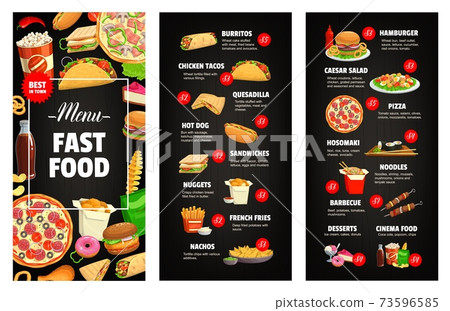 Fast food restaurant or cafe menu cover template 73596585