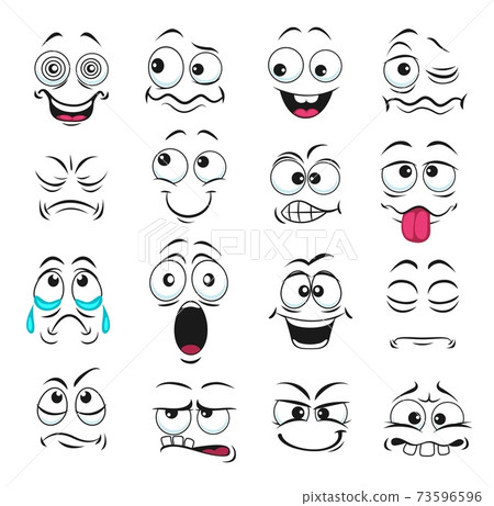 Face expression isolated vector feelings icons set 73596596