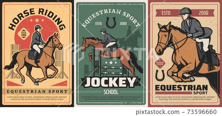Equestrian sport, horse riding, race on hippodrome 73596660