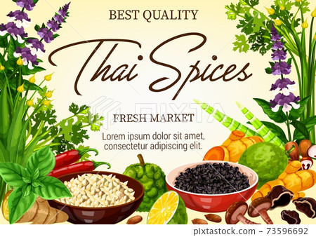 Thai spices and seasonings market vector banner Thai spices and seasonings market vector banner 73596692