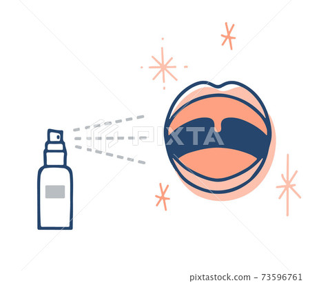 Illustration spraying on the mouth Illustration spraying on the mouth 73596761