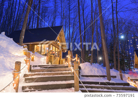 Furano, Hokkaido, Japan winter cabins Furano, Hokkaido, Japan winter cabins 73597191