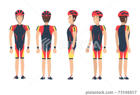 Happy Biker in Special Suit Vector Illustration Happy Biker in Special Suit Vector Illustration 73598857
