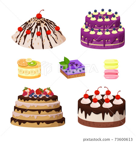 Sweet Bakery Collection Poster Vector Illustration 73600613