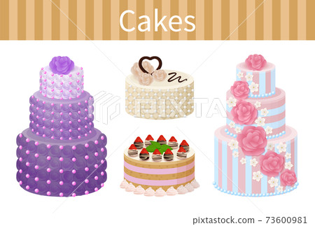Various Delicious Desserts Vector Illustration Various Delicious Desserts Vector Illustration 73600981