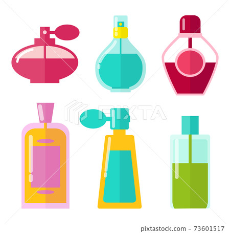 Perfumes in Bottles Collection Vector Illustration 73601517