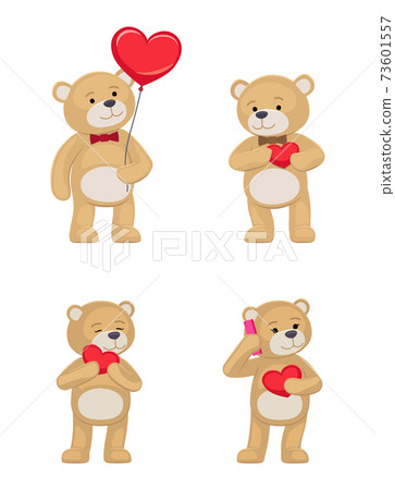 I Love You And Me Teddy Bears Vector Stock Illustration