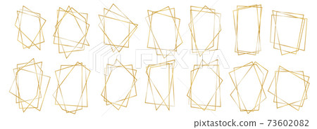 Gold frame polygonal - Stock Illustration [73602082] - PIXTA