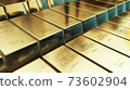 Realistic Gold ingots, bars abstract background 3d rendering 73602904