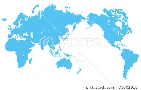 Illustration of a world map composed of square cube dots Japanese version Asia center White background Illustration of a world map composed of square cube dots Japanese version Asia center White background 73602916