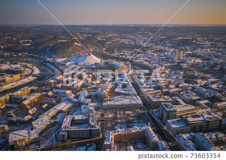 Aerial landscape of Vilnius old town, Capital of Lithuania Aerial landscape of Vilnius old town, Capital of Lithuania 73603354