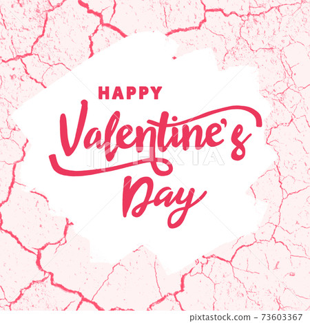 Happy Valentines Day lettering on pink abstract background. Valentines Day greeting card and banner. Happy Valentines Day lettering on pink abstract background. Valentines Day greeting card and banner. 73603367