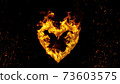 Abstract Flame Background of the 3d rendered CGI Burning Heart on Black 73603575