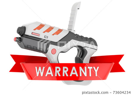 Portable Virtual Game Gun warranty concept. 3D rendering Portable Virtual Game Gun warranty concept. 3D rendering 73604234
