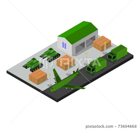 Isometric military barracks Isometric military barracks 73604668