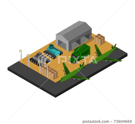 Isometric military barracks 73604669