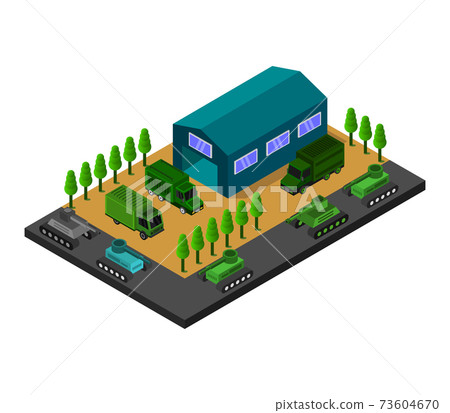Isometric military barracks Isometric military barracks 73604670