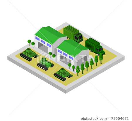 Isometric military barracks Isometric military barracks 73604671
