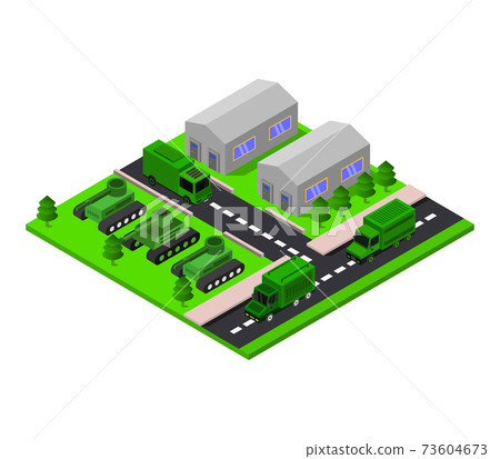 Isometric military barracks Isometric military barracks 73604673