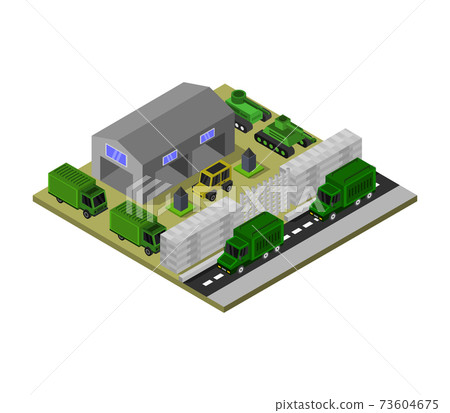 Isometric military barracks Isometric military barracks 73604675