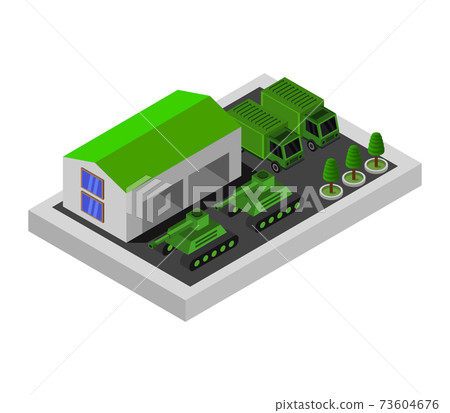 Isometric military barracks Isometric military barracks 73604676