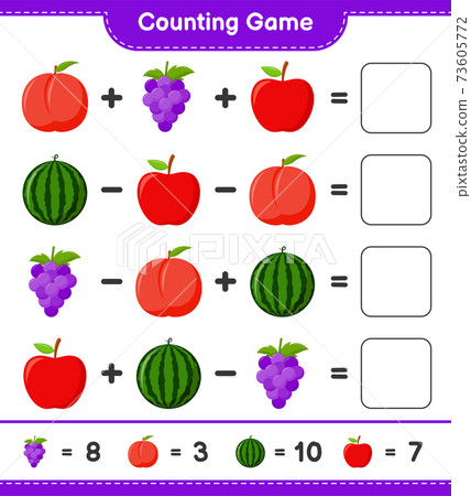 Counting game, count the number of Fruits and... - Stock Illustration ...