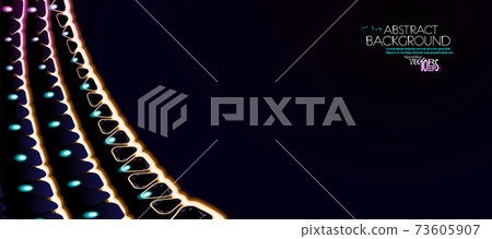 Hi-tech futuristic abstract dark background, neon glowing. Design of extraterrestrial technology. Hi-tech futuristic abstract dark background, neon glowing. Design of extraterrestrial technology. 73605907