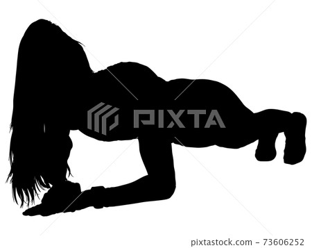 Female silhouette with push-ups and facing here Female silhouette with push-ups and facing here 73606252