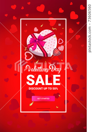 happy valentines day discount special holiday sale concept banner flyer or greeting card vertical 73606560