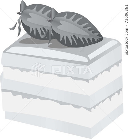 A slice of cake with earthy berries. A slice of cake with earthy berries. 73606861