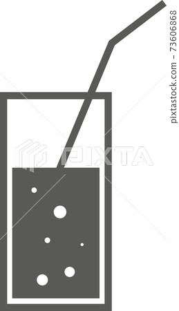 Glass cup of soda with a straw isolated on a white background. 73606868